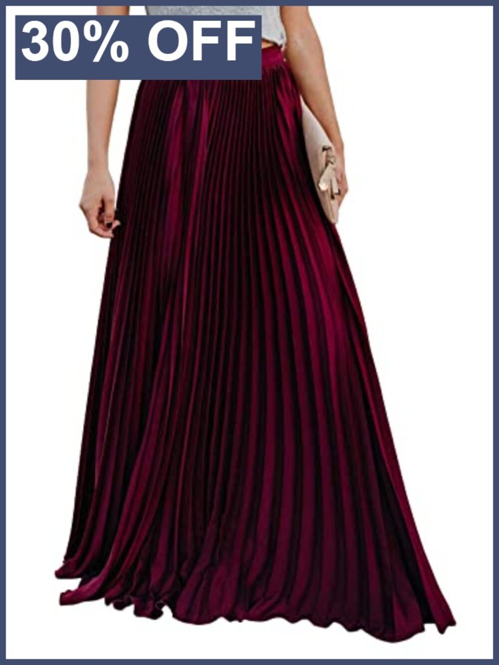 High Waist Pleated Chiffon Maxi Skirt Flowy A-Line Beach Boho